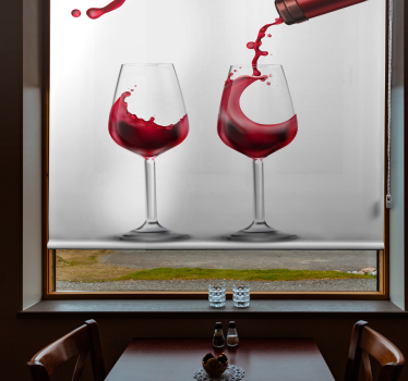 Glass vin morsom spisestue rullegardin - Tenstickers