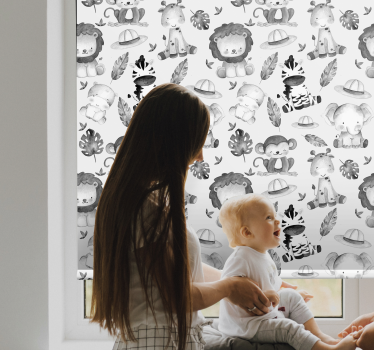 Grå babydyr rullegardin barn - Tenstickers