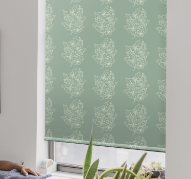 Grønn minimalistisk fin blomst kjøkken rullegardin - Tenstickers