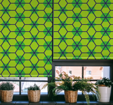 Grønne geometriske mønstre rullegardin grønn - Tenstickers