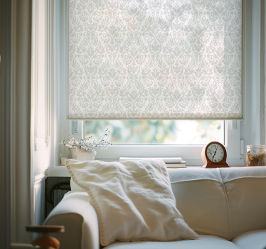 Grunge damask hvit rullegardin - Tenstickers