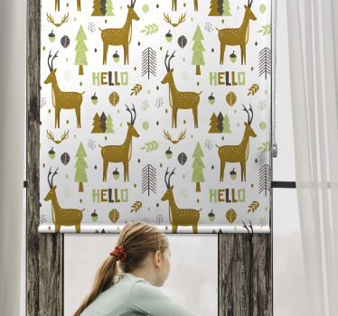Hjort mønster barn rullegardin - Tenstickers