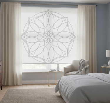 Hvit rullegardin med mandala design - Tenstickers