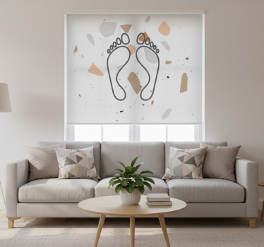 Hvit rullegardin med terrazzo fotavtrykk - Tenstickers