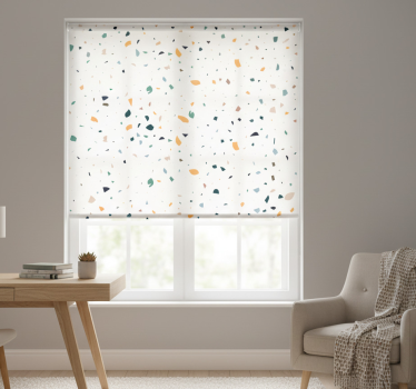 Hvit rullegardin terrazzo - Tenstickers