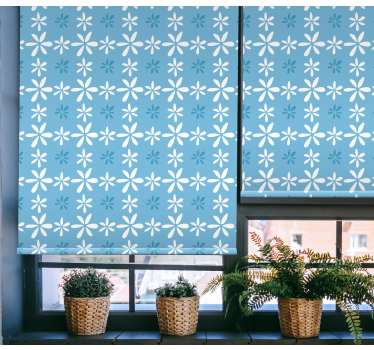 Hvite tusenfryd blomster kjøkkenvindu rullegardin - Tenstickers