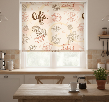 Kaffesymboler rullegardin kjøkken - Tenstickers