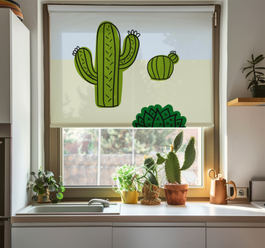 Kaktusplante rullegardin kjøkken - Tenstickers