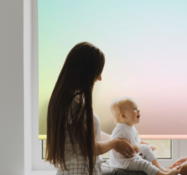 "kawaii"-stil pastell regnbue barn rullegardin - Tenstickers
