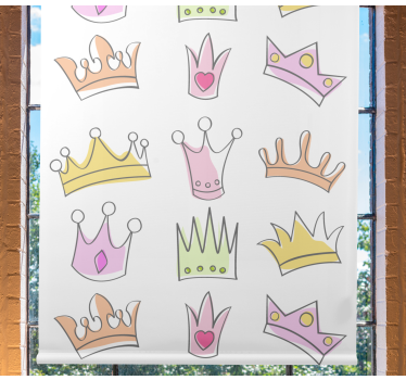 Kronemønstermotiv rullegardin barn - Tenstickers