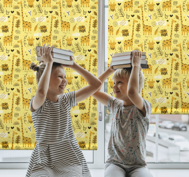 Gule jungeldyr rullegardin barn - Tenstickers