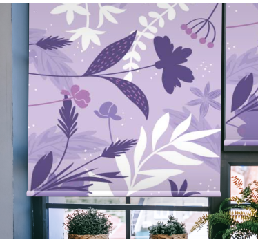 Lilla blomstermønster blomstergardin - Tenstickers