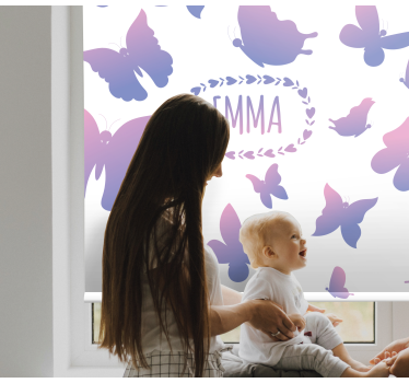 Lilla sommerfugler med navneRullegardin kunst - Tenstickers