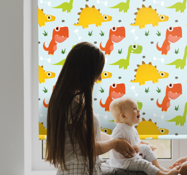 Lite dinomønster dinosaur rullegardin - Tenstickers