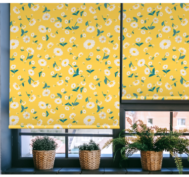 Lyse gule blomster kjøkkenvindu - Tenstickers