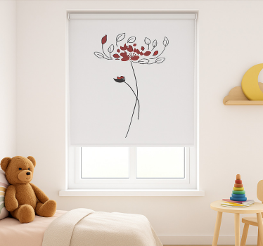 Minimalistisk botanisk skisse rullegardin barn - Tenstickers