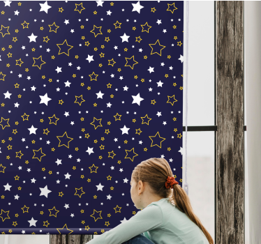 Nattehimmel med stjerner barn rullegardin - Tenstickers