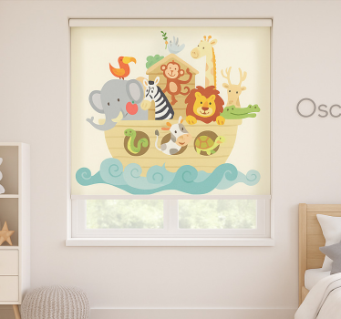 Rullegardin barn med design av noas ark - Tenstickers