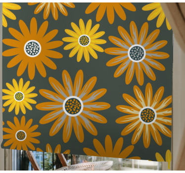 Oransje tusenfryd blomster blomst rullegardin - Tenstickers