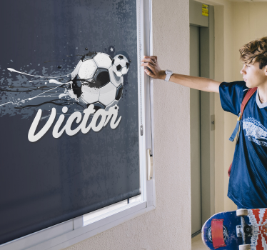 Original design med navn rullegardin fotball - Tenstickers