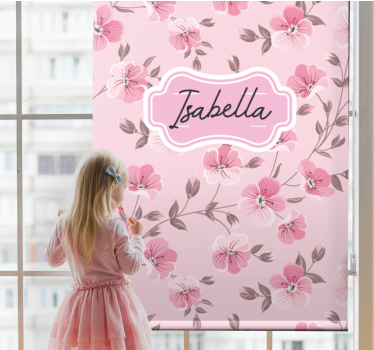 Kirsebærblomster med navn rullegardin barn - Tenstickers