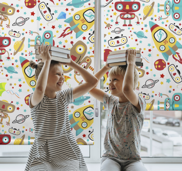 Rakettroboteventyr rullegardin barn - Tenstickers