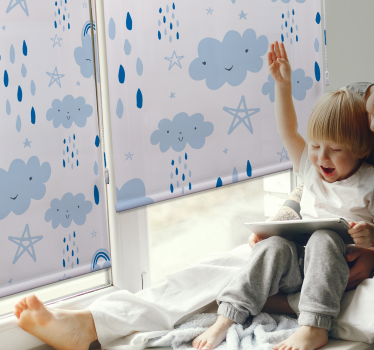 Regnfull sky rullegardin - Tenstickers