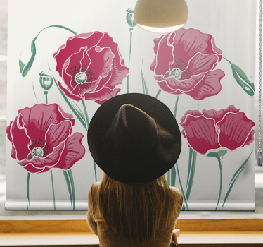 Røde valmuer kjøkkenblomster - Tenstickers