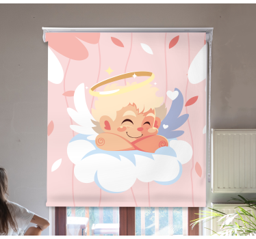 Rosa sovende engel på skyRullegardin kunst - Tenstickers