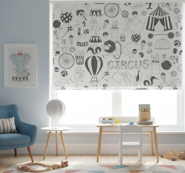 Rullegardin barn circus nordisk farge - Tenstickers