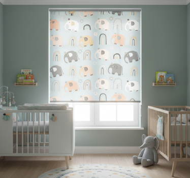 Rullegardin barn elefant regnbue motiver - Tenstickers