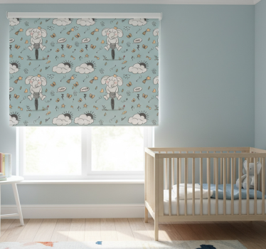 Rullegardin barn elefanter som vinker - Tenstickers