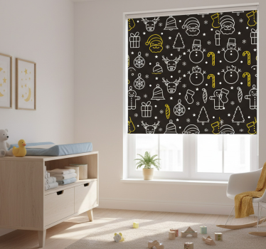 Rullegardin barn hvit og gul mønster - Tenstickers