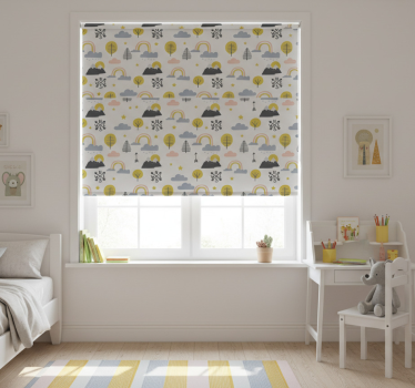 Rullegardin barn leken naturscene - Tenstickers