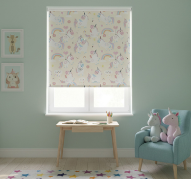 Rullegardin barn med fantasifulle enhorn - Tenstickers