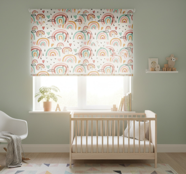 Rullegardin barn med akvarell minimalisme regnbuer - Tenstickers