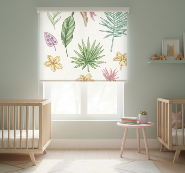 Rullegardin barn med blomster og palmetrær - Tenstickers
