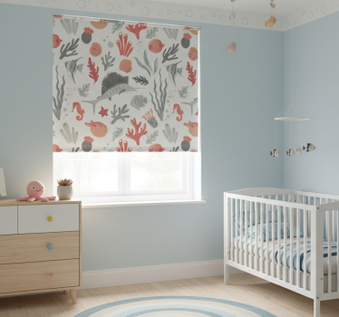 Rullegardin barn med havliv illustrasjon - Tenstickers