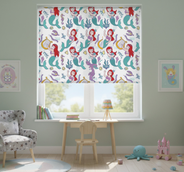 Rullegardin barn med smilende ariel havfrue - Tenstickers