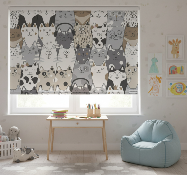 Rullegardin barn med tegneserie katter - Tenstickers