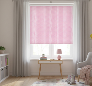 Rullegardin barn rosa og hvite striper - Tenstickers