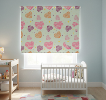 Rullegardin barn rosa hjerter - Tenstickers