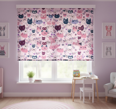 Rullegardin barn rosa katter mønster - Tenstickers