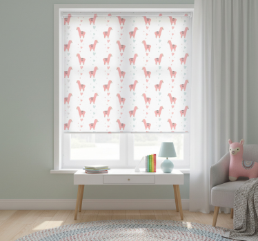 Rullegardin barn rosa lama mønster - Tenstickers