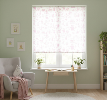 Rullegardin barn rosa mummitroll full - Tenstickers