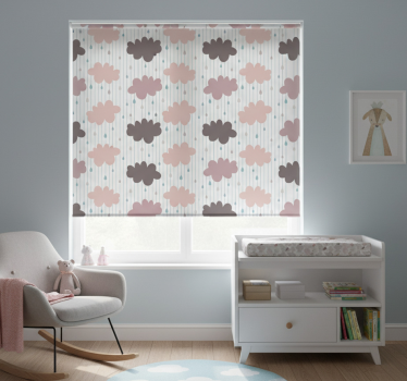 Rullegardin barn rosa regnskyer - Tenstickers