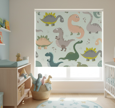 Rullegardin barn smilende dinosaurer - Tenstickers