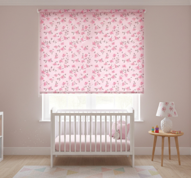 Rullegardin barn søte rosa blomster - Tenstickers