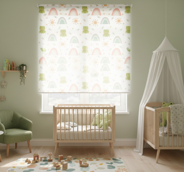 Rullegardin barn søtt design frosk tegneserie tropisk - Tenstickers