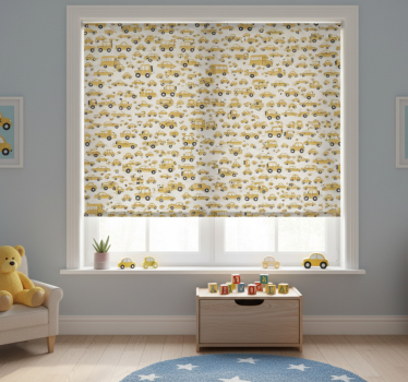 Rullegardin barn søtt design gul bil - Tenstickers